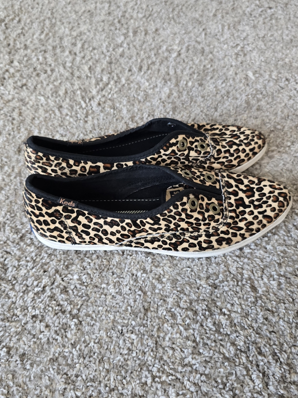 Keds Women's Leopard Print Genuine Leather Slip-On Flat Round Toe US 8.5 EU 39.5 - Picture 3 of 8